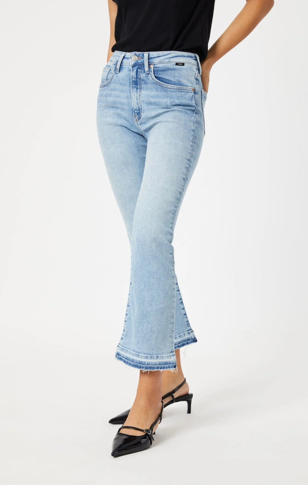 Anika Crop Flare Jean Bleached