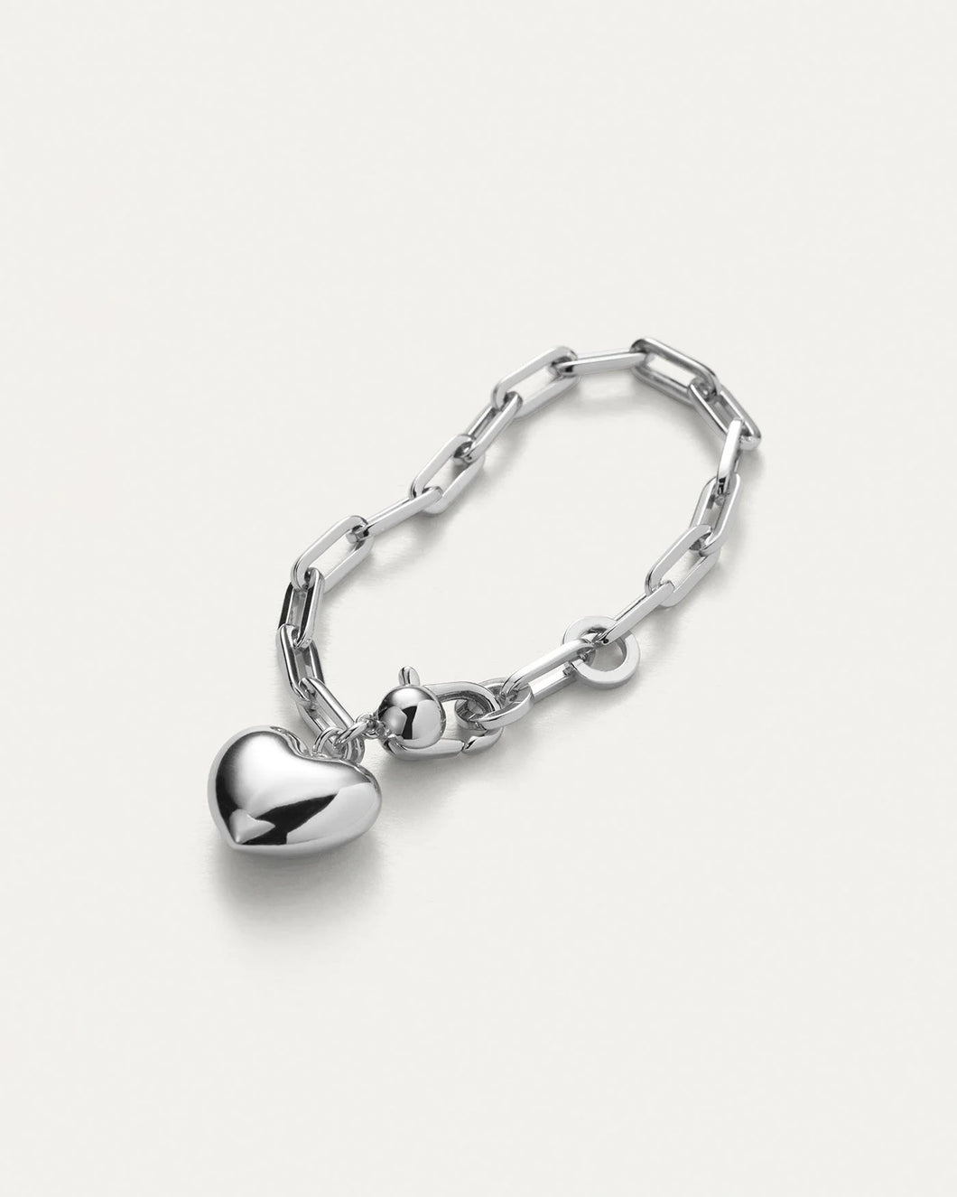 Puffy Heart Bracelet - Silver