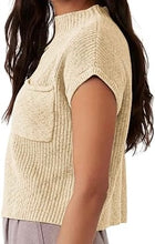 Load image into Gallery viewer, Short Sleeve High Neck Pocket Sweater Top
