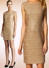 Load image into Gallery viewer, Gold Knit Sheath Party Dress
