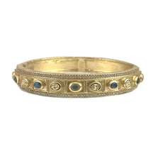 Load image into Gallery viewer, Gold Bela Small Oval Labadorite &amp; Coin Bangle
