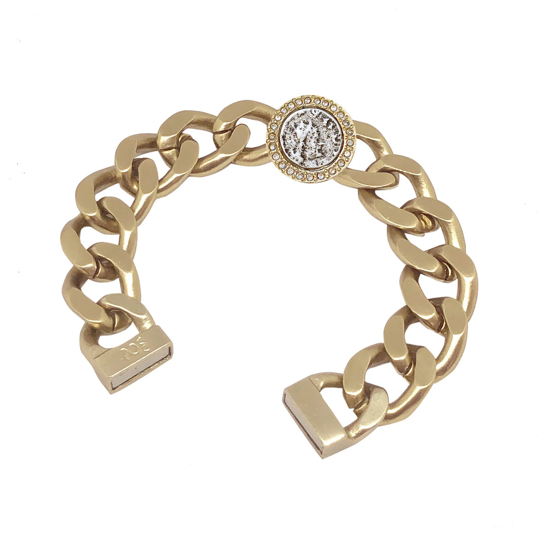 Gold Hestia Id Chain Bracelet