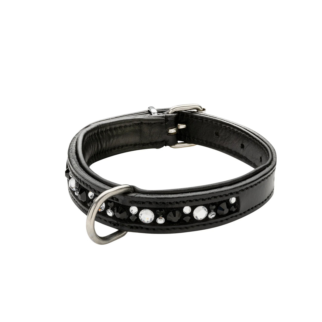 STELLUX™ BLACK & CHRYSTAL DOG COLLAR