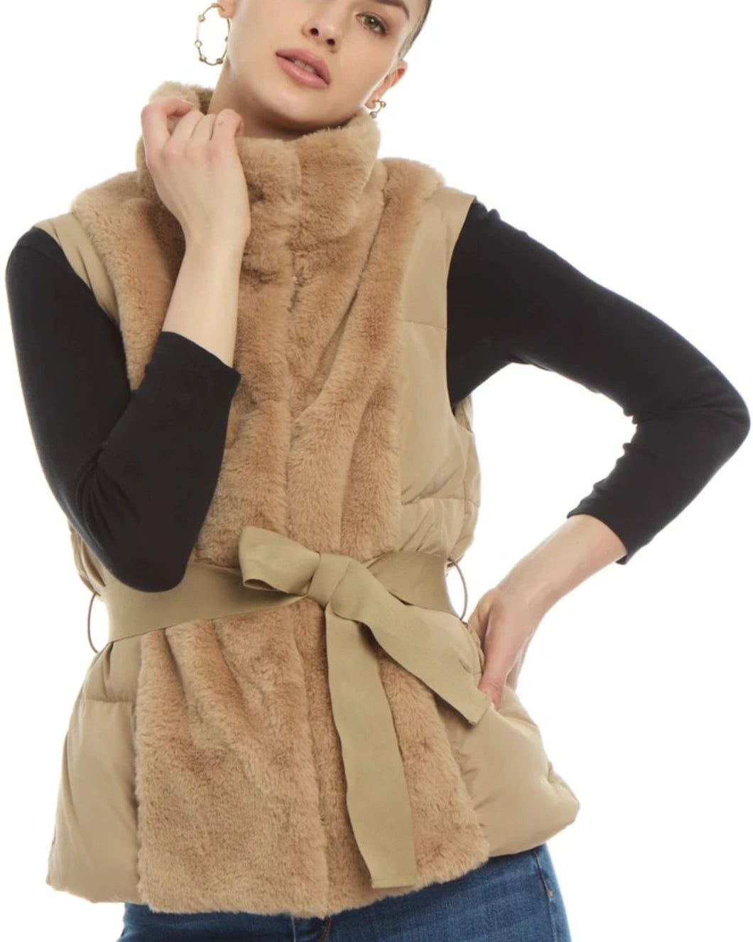 BODY WARMER VEST - CAMEL