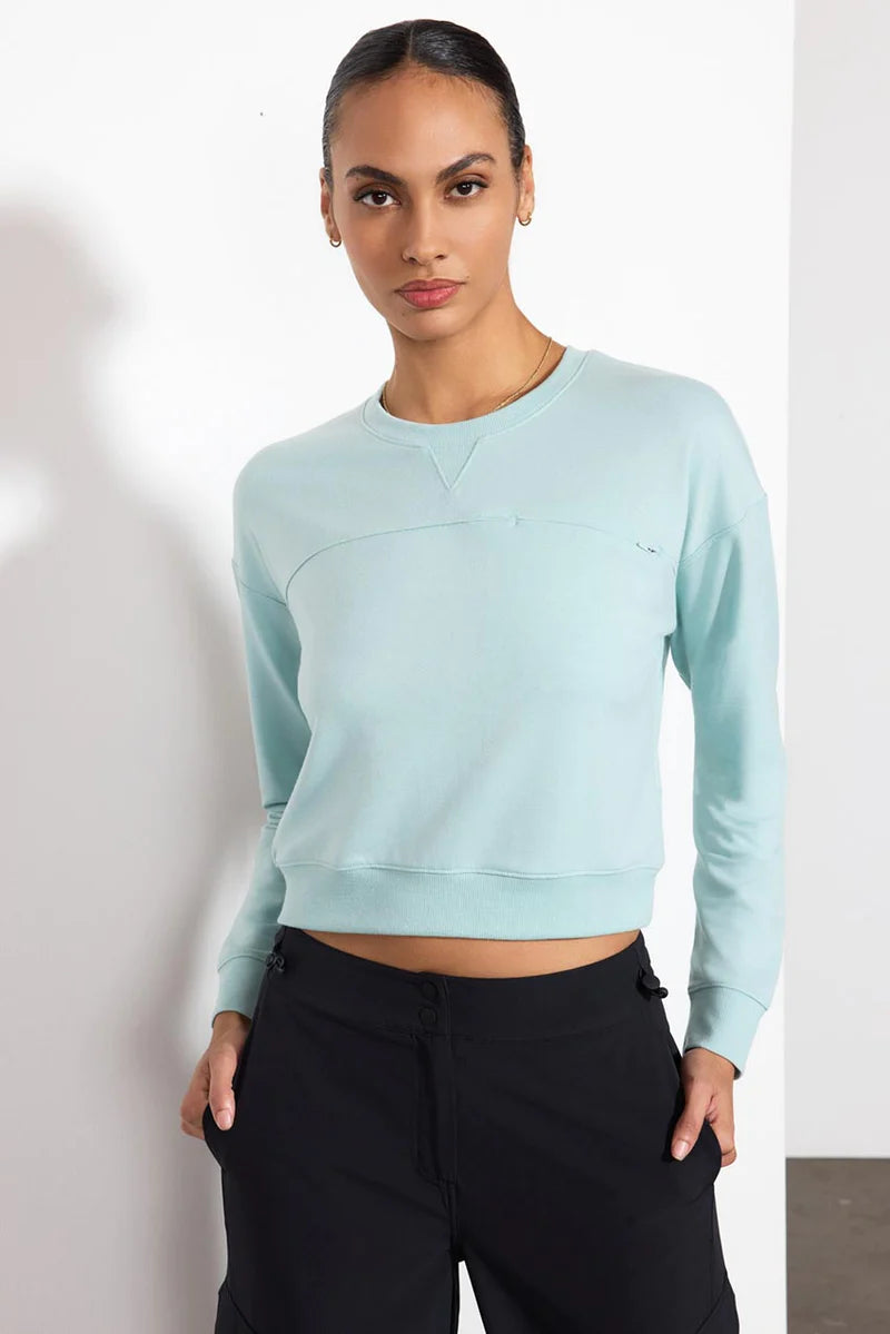 Serene Cropped Long Sleeve Pullover Top