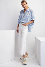 Load image into Gallery viewer, Embossed stripe dolman sleeve button down
