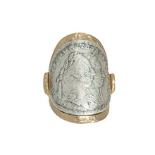 Load image into Gallery viewer, Gold Maria Theresa Curved Coin Ring
