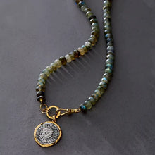 Load image into Gallery viewer, Labrodite Rondelle Gold MaximIanus Necklace
