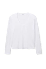 Load image into Gallery viewer, Long Sleeve Cotton Boxy V Neck Tee
